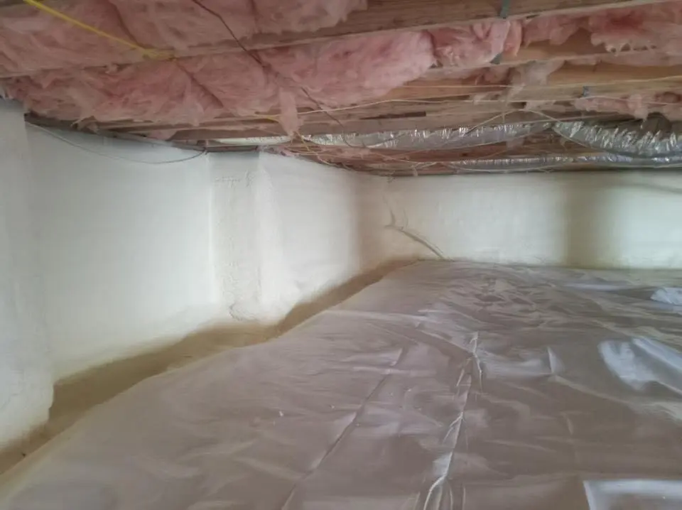 Crawl space encapsulation with closed-cell spray foam for Attic Insulation in El Campo